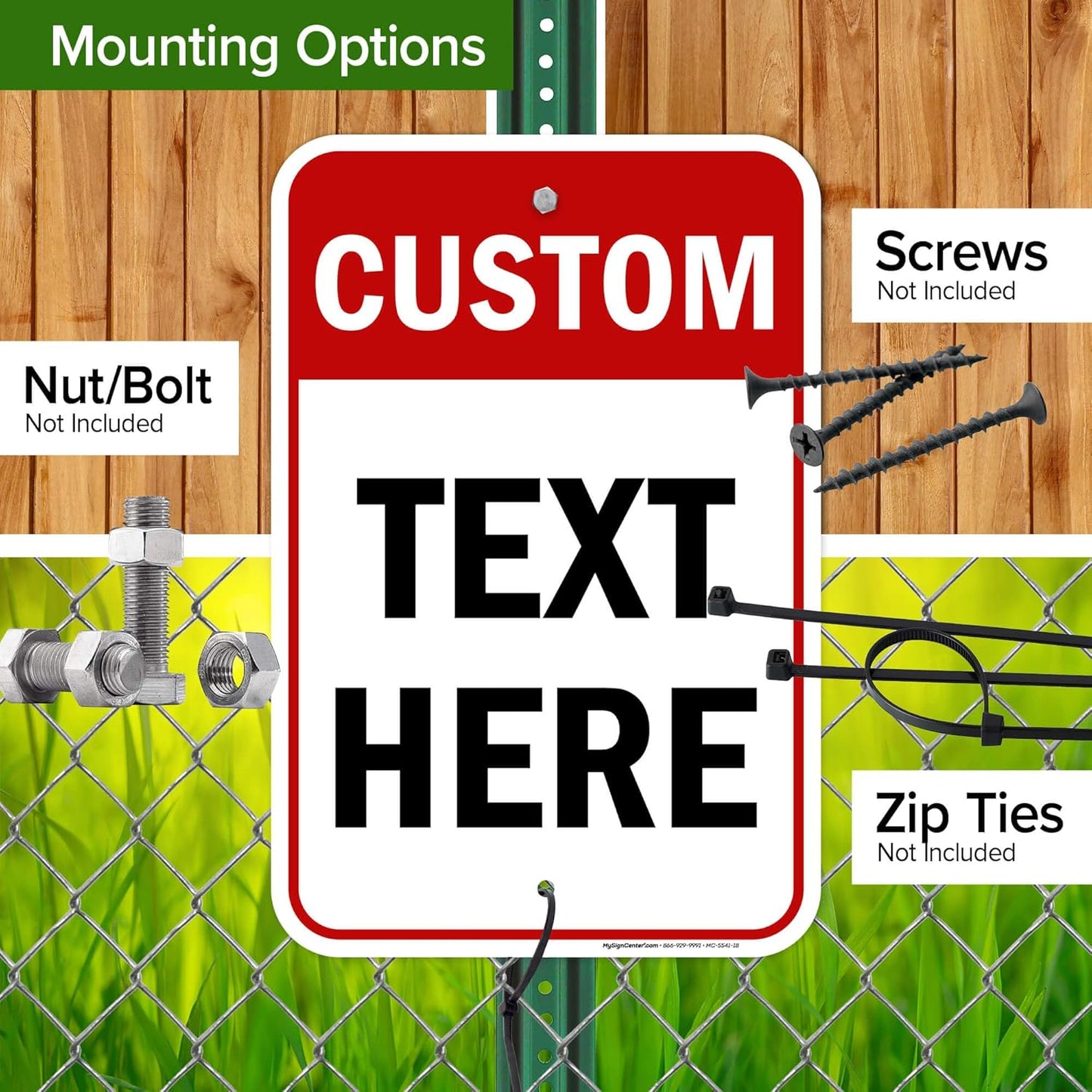 Custom Sign, Custom Sign for Business, Indoor/Outdoor use. 12x18 Inches, Rust Free .063 Aluminum, Fade Resistant, Made in USA by My Sign Center (Header)