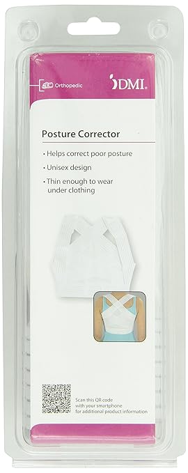 DMI Posture Corrector, Unisex, White, Criss-Cross Foam Bands, Extra Large, 46" to 48" Chest Size (Pack of 2)