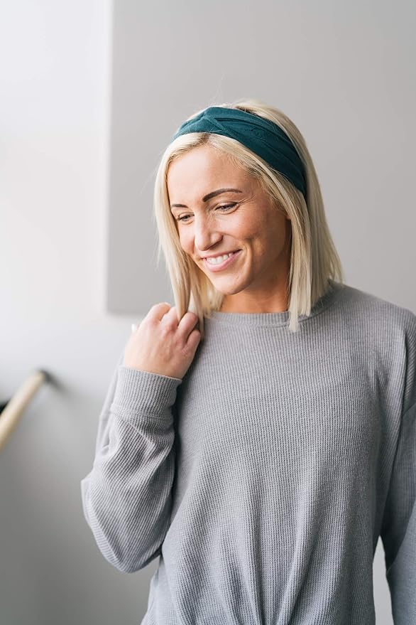 Maven Thread Workout Headbands for Women, 2Pack - 4 inch Thick Wide, Non Slip Sweatbands for Women, Ideal for Exercise, Gym Hairband for Athletic Workouts and Yoga, Black Marble