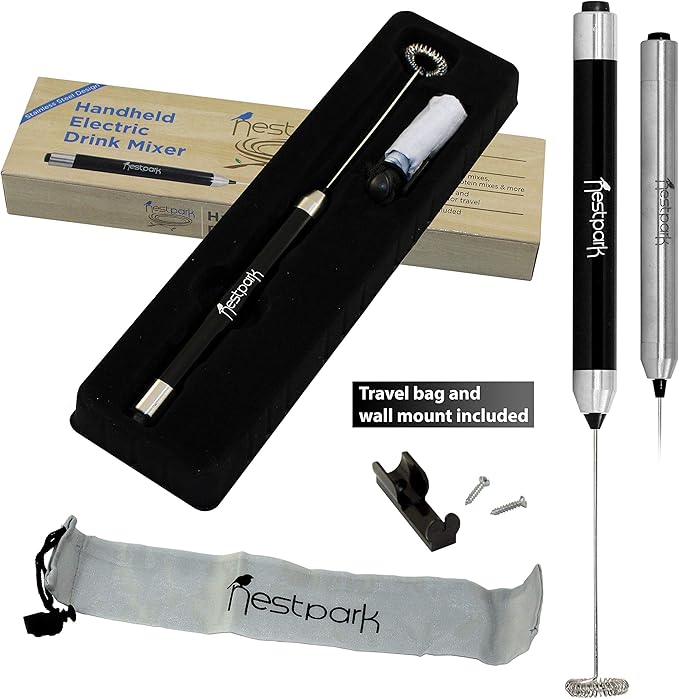 Portable Drink Mixer Small Handheld Electric Stick Blender - Cordless and Battery Operated Bulletproof Keto Coffee Blender