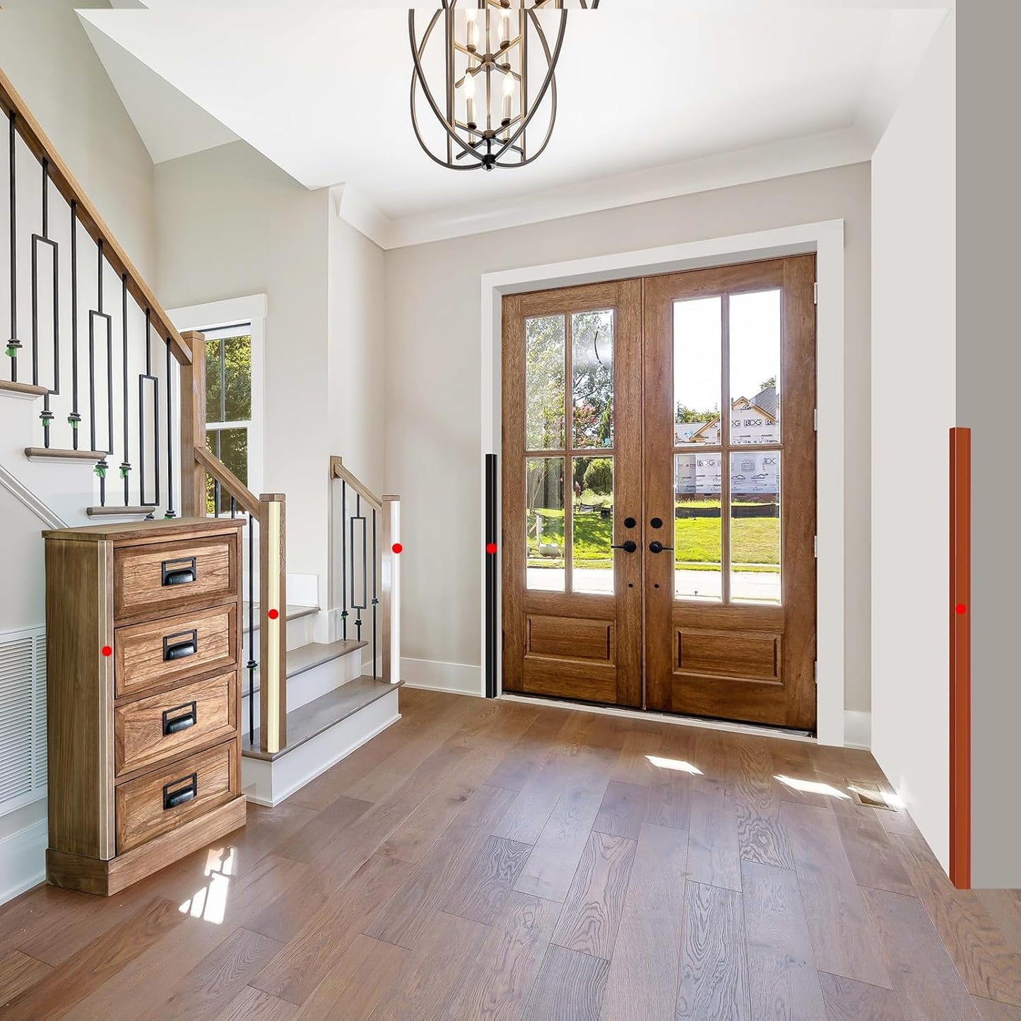 2PCS Wall Corner Protectors Guards - Self Adhesive Corner Protector & Corner Guards for Walls Edge Protection, Easy to Apply - No Tools Needed(Brown, 31.5"x1.18")