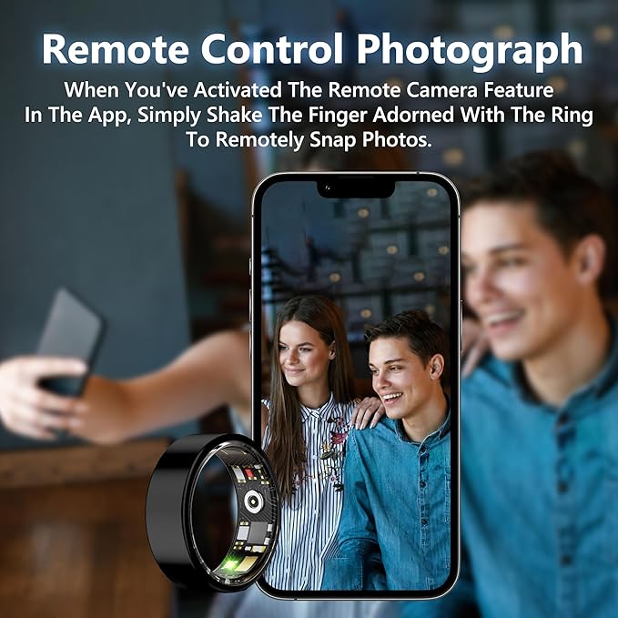 Smart Health Ring for Women Men Fitness Tracker with Heart Rate, Blood Oxygen, Blood Pressure, Sleep Monitoring, Step Counting, IP68 Waterproof for iPhone and Android, No APP Fee, Silver 9