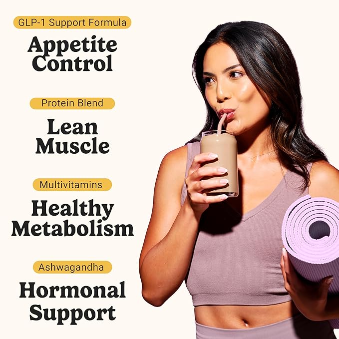 VitaHustle ONE Superfood Lean Protein Powder, All-in-One Nutrition Shake, 10g Plant Protein, Multivitamins, Ashwagandha, Low Calorie, Postbiotics, 15 Servings