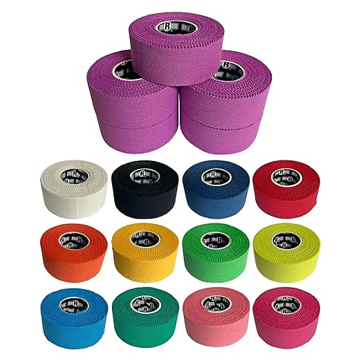 Ringside 1" Athletic Trainers Tape, Cotton Kinesiology Tape for Combat Sports, Adhesive, 30 Foot Rolls, Purple, 5 Pack