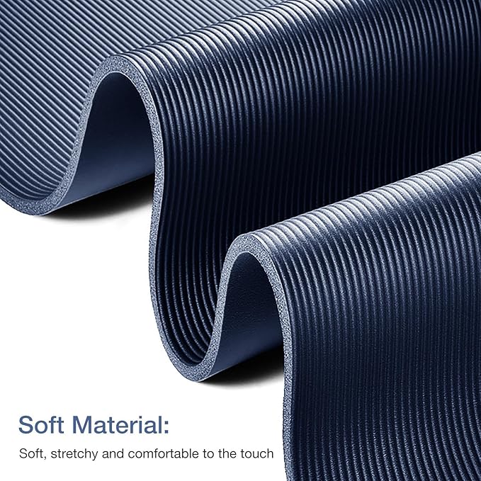 Thick Yoga Mat Non Slip, Large Size 72" L x 32" W x 0.6" TH, Premium Exercise & Fitness Mat with Carrying Strap and Bag, Workout Mats for Home