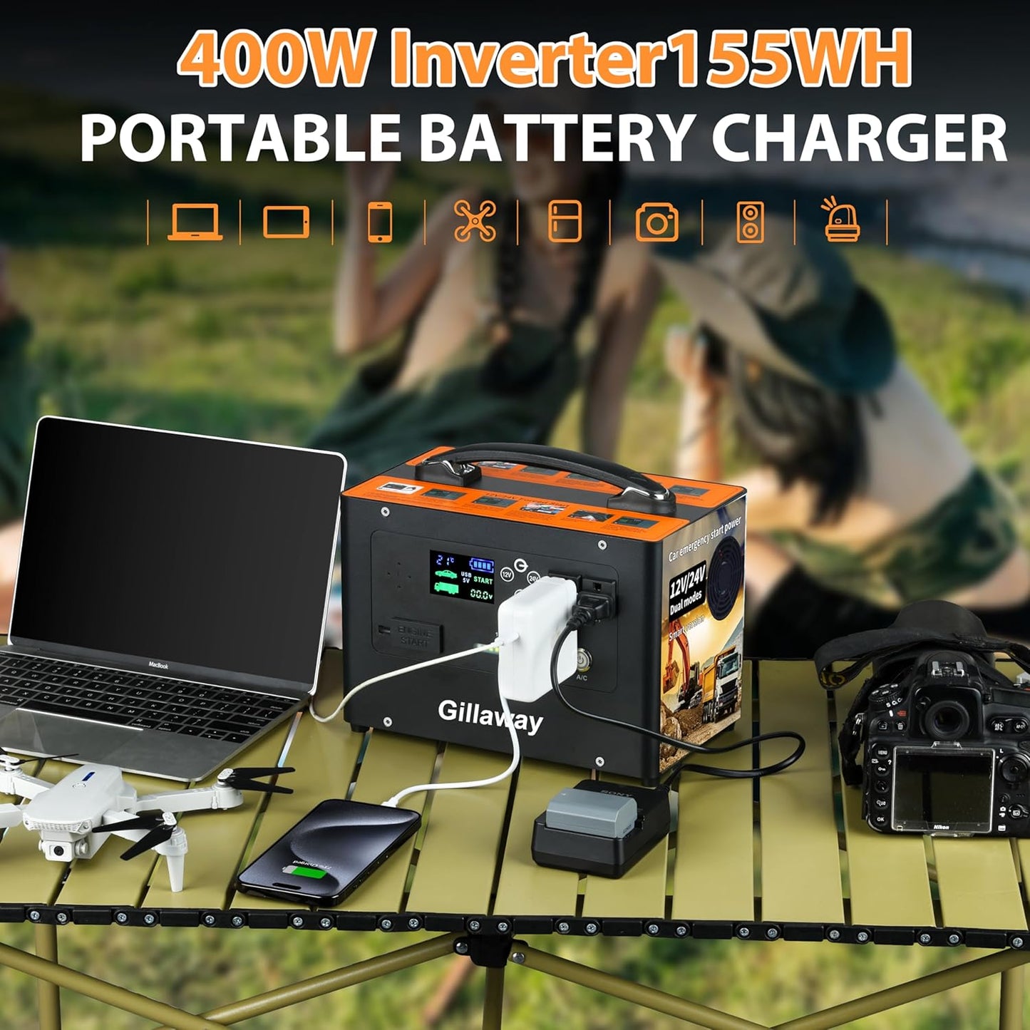 V10 10000A Car Jump Starter, Portable Power Station Backup Lithium Battery，12V/24V Heavy Duty Truck Jump Starter Battery Pack, Power Bank for Outdoors Camping Travel Hunting Blackout