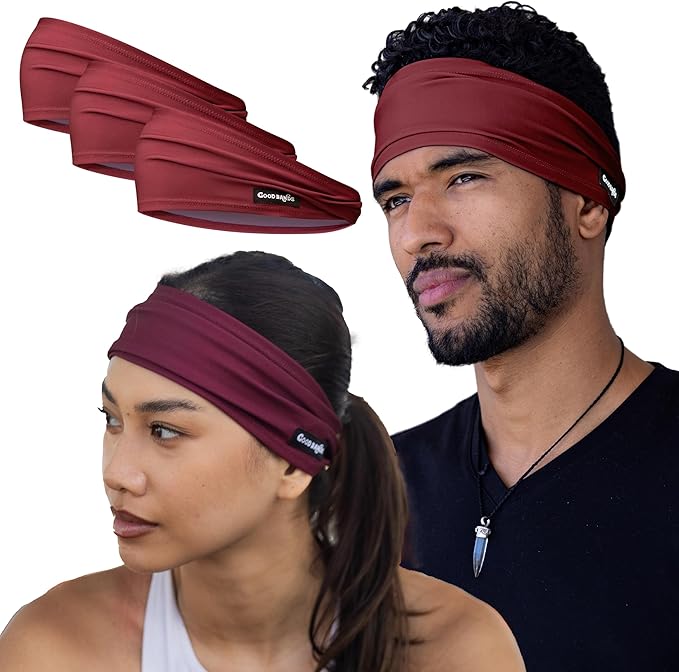 Sweatband for Men and Women - Unisex Headband That Wicks Moisture and Eliminates Excess Sweat - Durable & Long-Lasting - Running, Sports, Football, Triathlons, Construction, Yoga, Gym