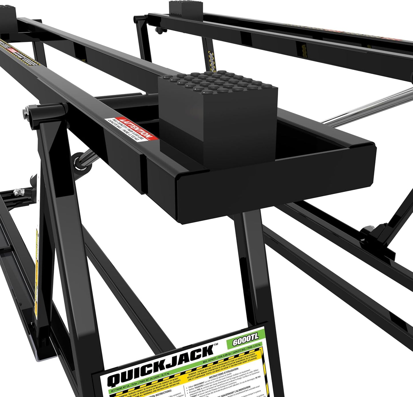 QuickJack Bundle - 6000TL Portable Car Lift, Wall Hangers & Pinch-Weld Blocks, ALI Certified, 6,000-lbs. Capacity, 110V Power Unit, Car Lift for Garage, Shop, & Mechanic