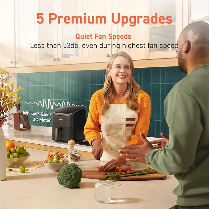 COSORI Air Fryer 9-in-1, Compact & Large 6-Qt, Fast Turbo Modes, 90–450°F Precise Heat for Even Results, Up to 95% Less Oil*, Roast, Bake, Dry, Reheat, Frozen, Broil, Proof, 120V, TurboBlaze, Ceramic