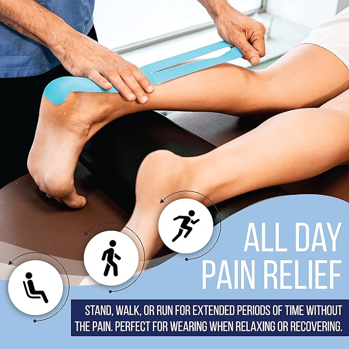 SB SOX Pro Synthetic Kinesiology Tape (Precut & Uncut Options) – Longer Lasting Performance Fabric Option to Our Original Cotton Kinesiology Tape - Also Latex Free, Water Resistant! (Black - Precut)