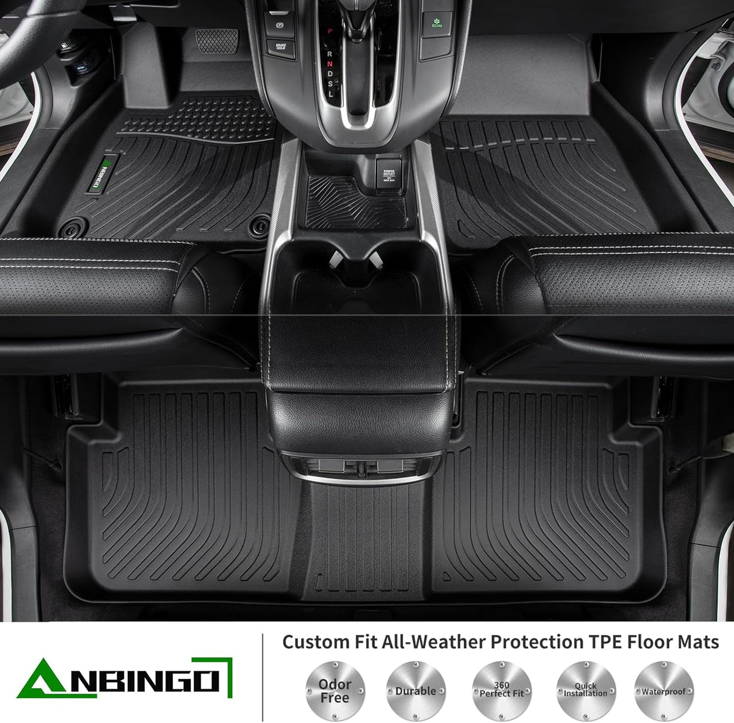 ANBINGO®-Floor Mats for Nissan Sentra 2014-2019 All Weather for Nissan Sentra Floor mats Protection TPE Custom Sentra Floor Mats & Cargo Liner Accessories Black