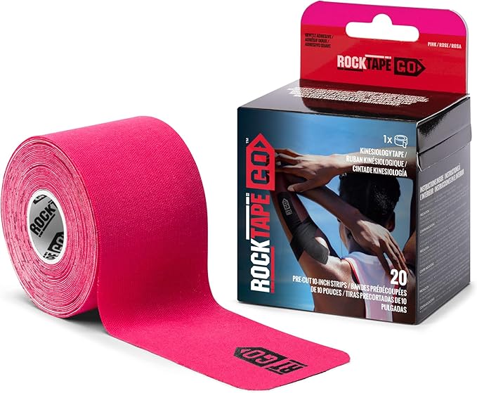 RockTape Go Gentle Adhesive Pre-Cut Kinesiology Tape (Pink)