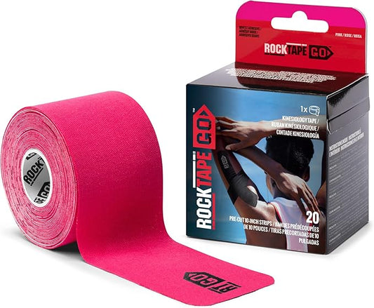 RockTape Go Gentle Adhesive Pre-Cut Kinesiology Tape (Pink)