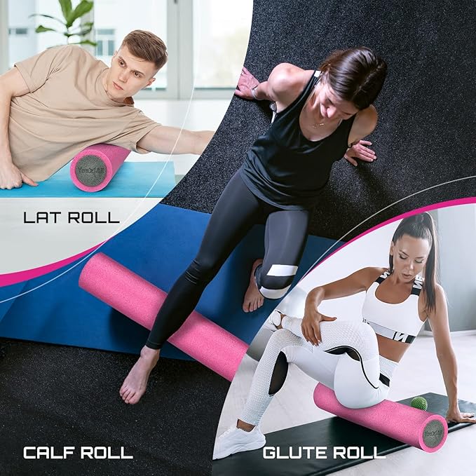 Yes4All High-Density EPP Round Back Roller Foam, Exercise Foam Roller for Yoga, Pilates & Stretching - 12, 18, 24, 36 inch
