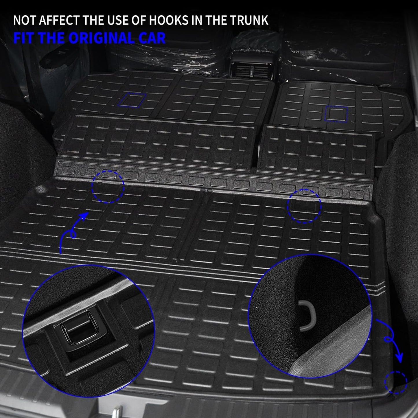 Rongtaod Cargo Mat Compatible with 2023 2024 2025 2026 Honda CRV (Include Hybrid) Cargo Liner Trunk Mat Back Seat Cover Protector Honda CR-V Accessories (Fit Upper Deck, Trunk Mat+Backrest Mats)