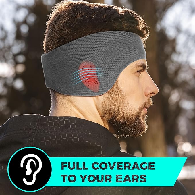 WTACTFUL Winter Double-Layer Fleece Ear Warmers Muffs Headband Ear Covers for Men Women Ski Running Cycling Hiking