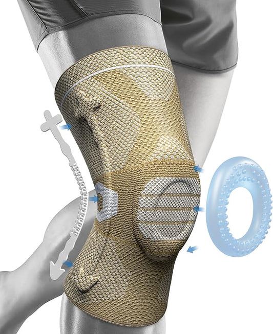 NEENCA Professional Knee Brace for Pain Relief, Medical Knee Compression Sleeve, Knee Support with Horizontal Knit Tech for Meniscus Tear, ACL, Arthritis, Joint Pain, Runner, Workout- FSA/HSA APPROVED