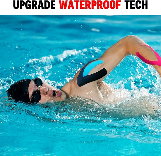 40PCS Precut Kinesiology Tape Strips, 8 Colors 2 inch x 10 inch Cotton Athletic Tape, Kinetic Tape, Elastic Muscle Tape, Sports Tape, Knee Tape for Exercise and Daily Use