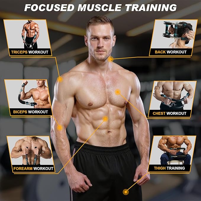 Twister Arm Exerciser Bar – Heavy Duty Adjustable Resistance (60-110 lbs) for Chest, Arms & Shoulders – Portable Home Fitness Equipment for Strength Training Anywhere