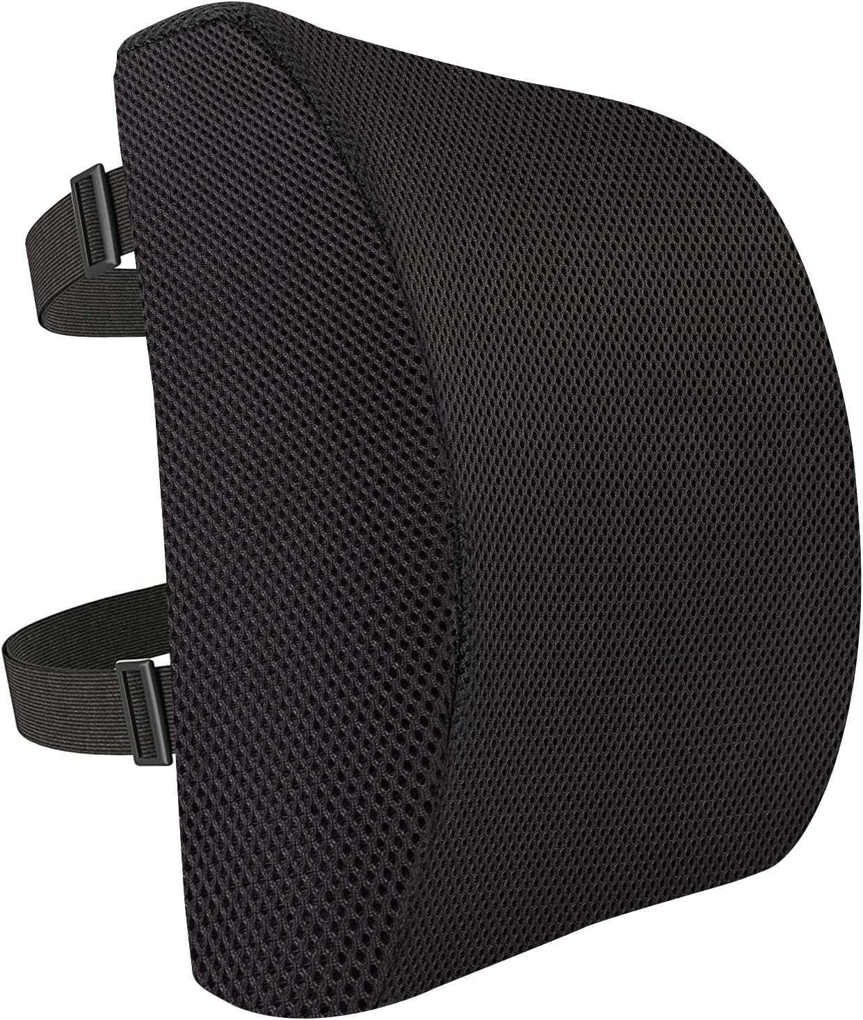 Amazon Basics Rectangular Comfortable Back Support Cushion for Office Chairs, Memory Foam, Black