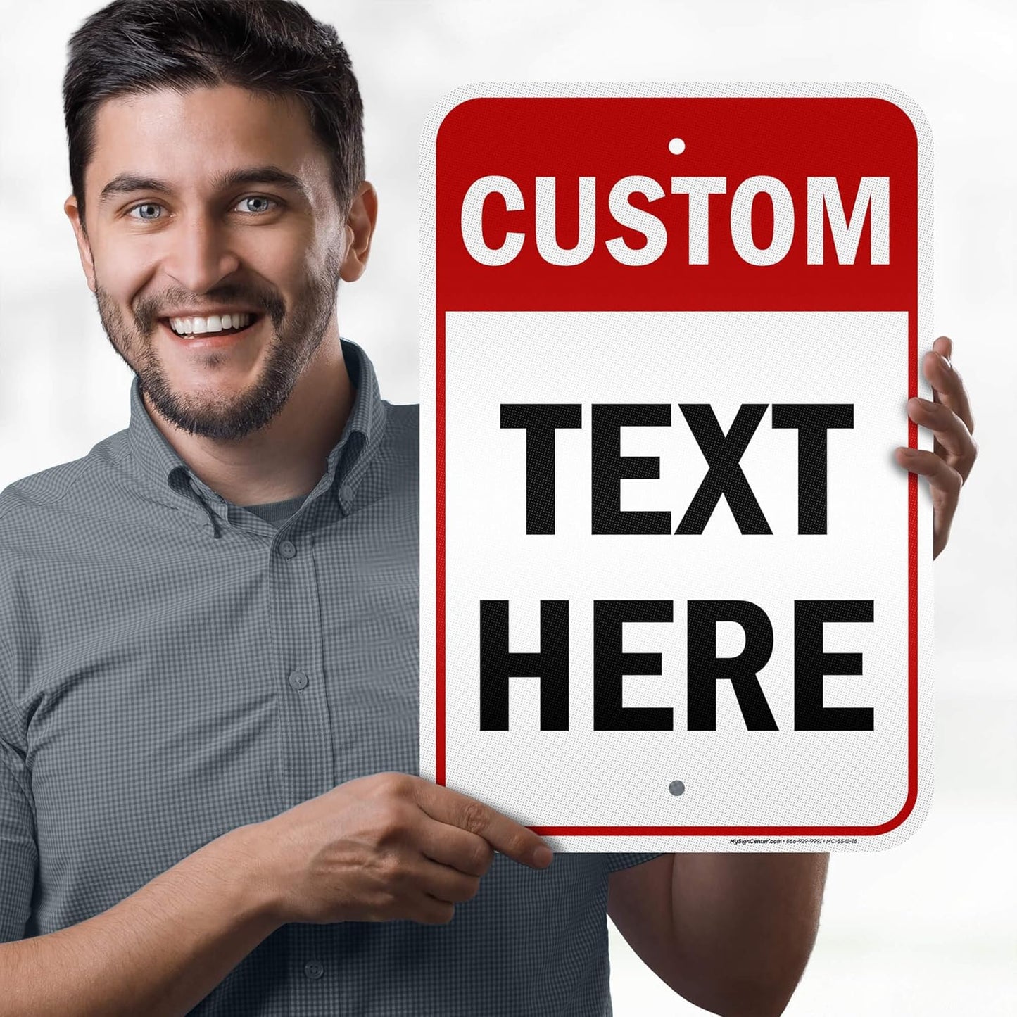 Custom Sign, Custom Sign for Business, Indoor/Outdoor use. 12x18 Inches, 3M EGP Reflective, Rust Free .063 Aluminum, Fade Resistant, Made in USA by My Sign Center (Header)