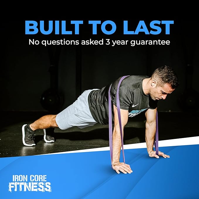 Pull Up Assistance Resistance Bands - Long Loop Power Bands for Men and Women - Strength Power Flexibility Training at Home & Gym - Ebooks & Workout Chart Included by Iron Core Fitness
