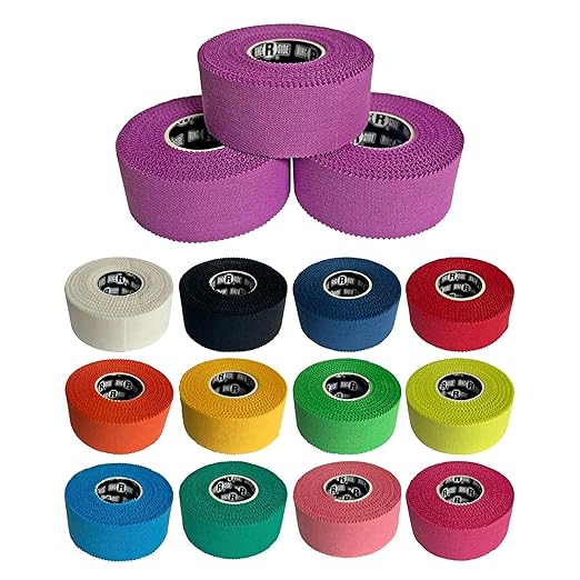 Ringside 1" Athletic Trainers Tape, Cotton Kinesiology Tape for Combat Sports, Adhesive, 30 Foot Rolls, Purple, 3 Pack
