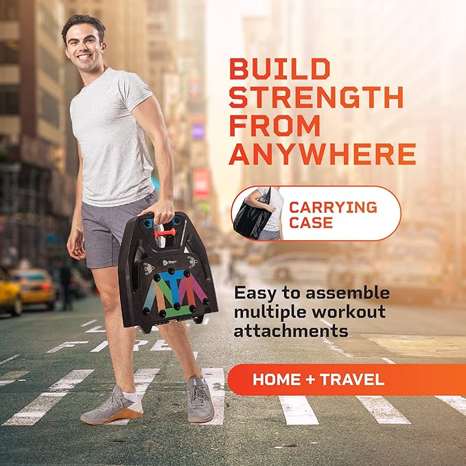 Lifepro Portable Home Gym with Push Up Training Board for Full Body Workouts Push Up Rack Board with 4 Resistance Bands - Home Workout kit Platform for Home Workouts