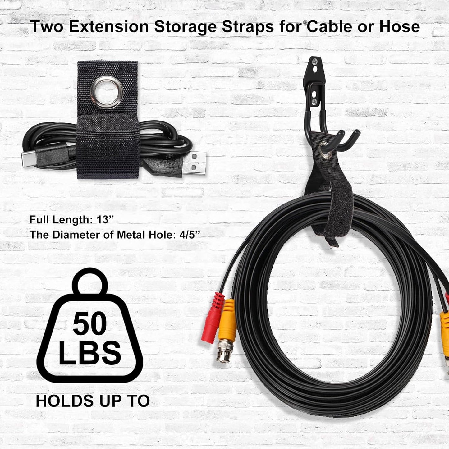 Garage Hook Heavy Duty Wall Storage Hangers, 26 Pack Garage Storage Hooks Steel Tool Black for Ladders, Ropes, Garden Tools