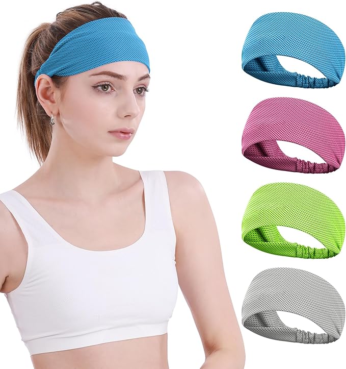 Sukeen Cooling Headband for Men Women, Instant Cooling Running Headband, Sweat Headbands for Workout, Sports Headbands for Yoga, Golf, Gym, Camping, Tennis, 20 inches