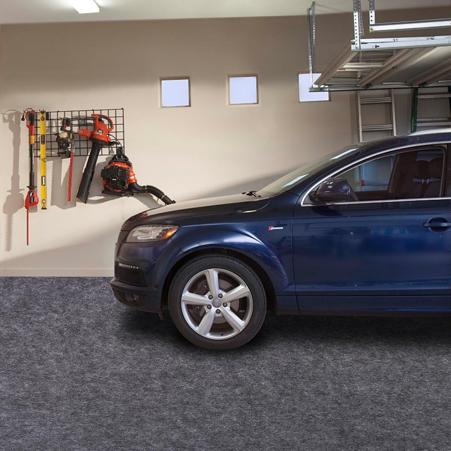 Garage Mats Oversize Garage Floor Paking Mats for Under Car, 8.8 x 22 Ft Non-Slip Gray Garage Flooring Carpets, Absorbent Oil Garage Parking Mat, Waterproof Mats