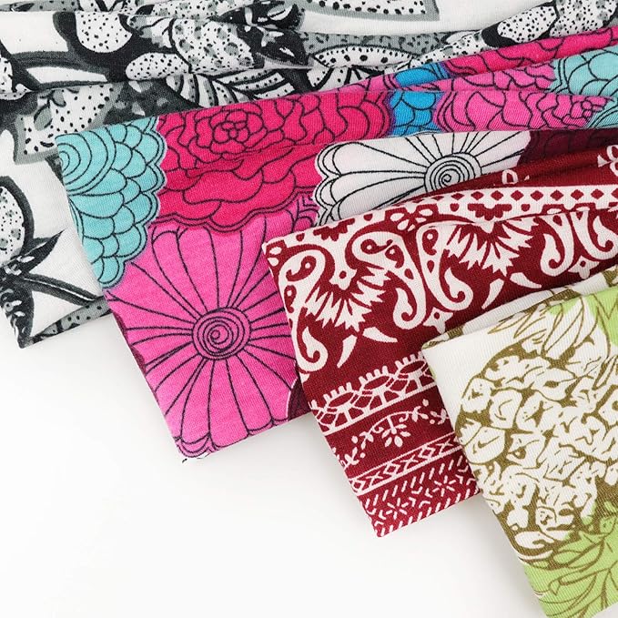 DRESHOW 6 Pack Yoga Sports Headbands for Women Elastic Non-Slip Headbands Running Workout Hair Bands