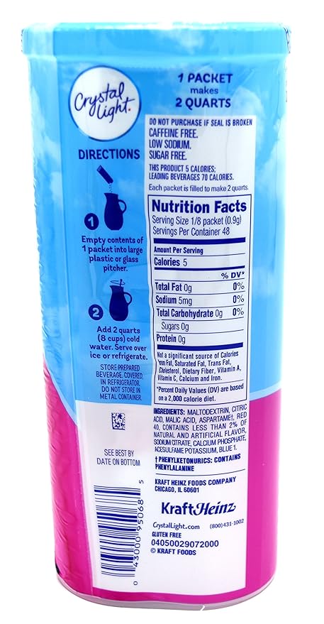 Crystal Light Raspberry Ice Drink Mix (12-quart), 1.3-ounce Packages (Pack of 2)