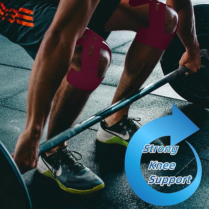 IEADEN Precut Kinesiology Tape for Knees, 10 Pcs - Knee Support & Stability, Knee Pain Relief Athletic Tape - Waterproof & Elastic, Breathable Hypoallergenic Latex-Free Tape, Pink