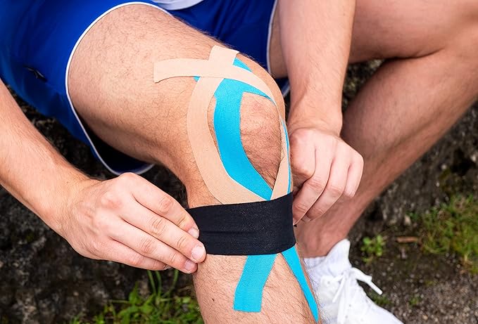 Kinesiology Tapes PRECUT | 40 Beige Pre-Cut Sport Tape Strips 10x2in | Waterproof • Skin-Friendly • Elastic | Kinesiology Tapes Ideal for Sports