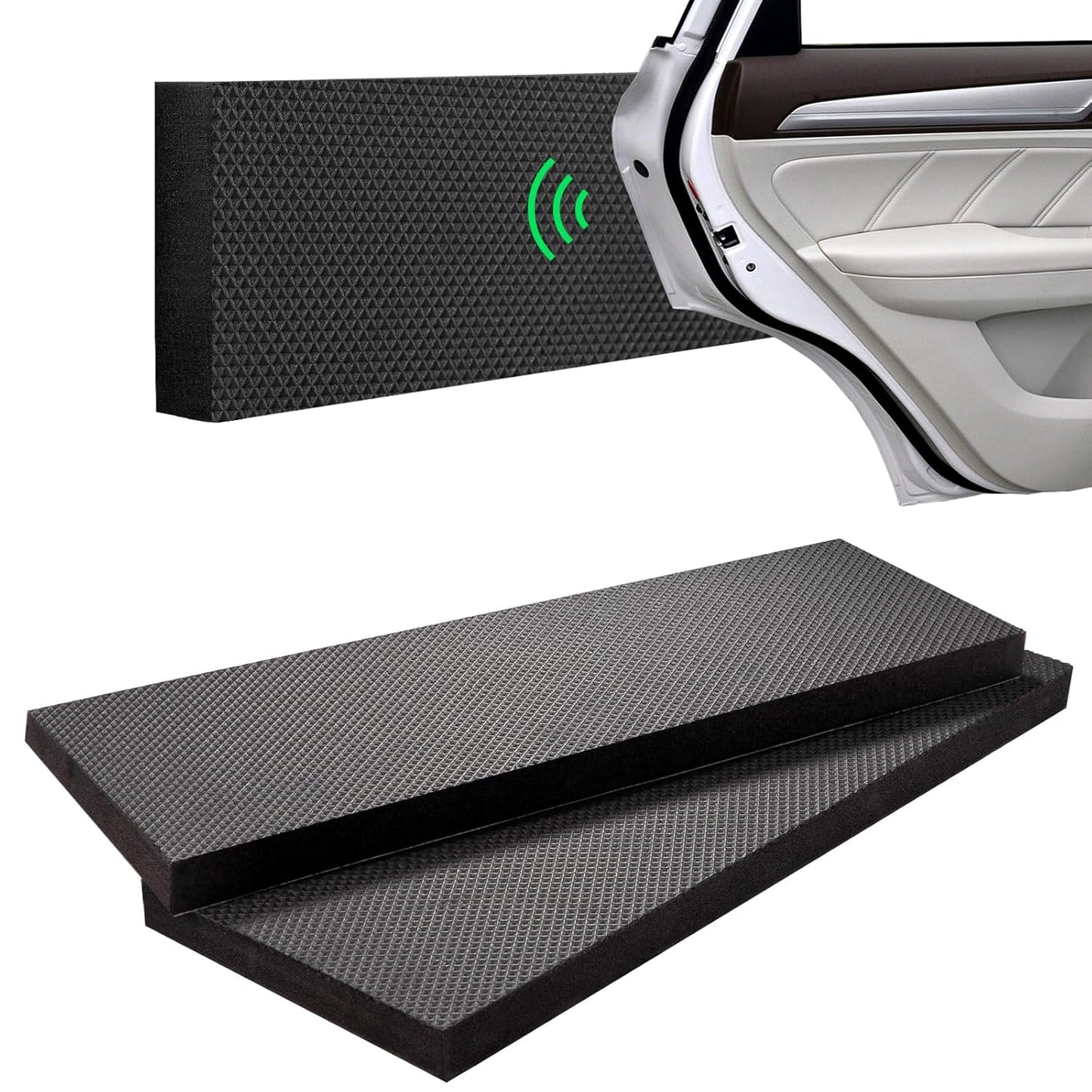 Spurtar Garage Wall Protector, 2 Pack Garage Car Door Protector and Mesh Fabric Thick Adhesive Padding, Resilient EVA Foam Car Door Bumper Guards for Parking Aid, 15.7" x 5.9“x 3/4"