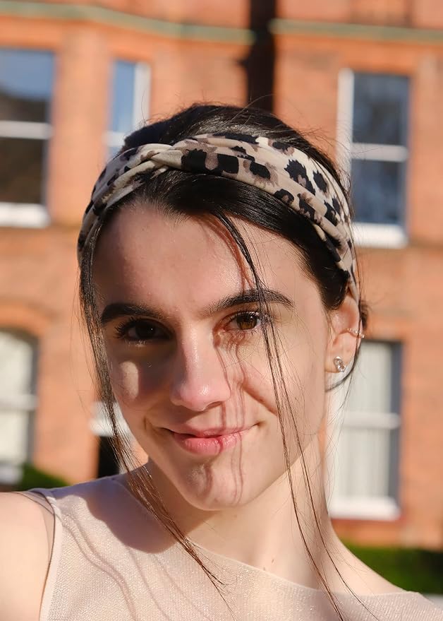 DRESHOW 8 Pack Headbands for Women Girls Vintage Leopard Headband Knotted Headwraps Criss Cross Hair Bands Accessories