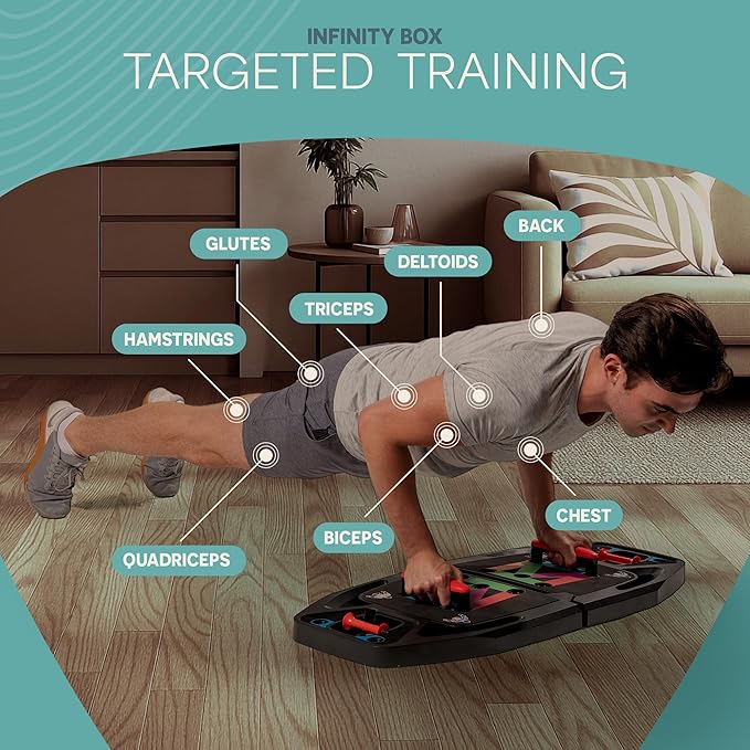 Lifepro Portable Home Gym with Push Up Training Board for Full Body Workouts Push Up Rack Board with 4 Resistance Bands - Home Workout kit Platform for Home Workouts