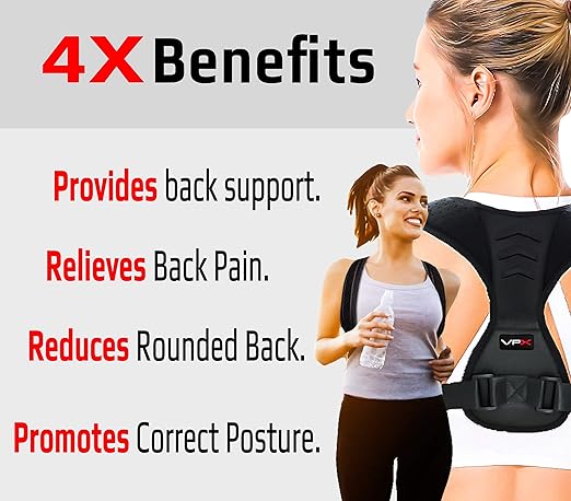 Posture Corrector Back Straightener Men & Women Correction Brace Made For All Day Comfort & Support Pain Relief, Sciatica, Clavicle, Neck, Shoulders, and more.
