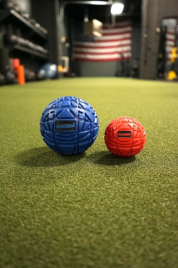 Large Trigger Point Massage Ball - 3.1 Inch Hard Rubber Therapy Ball for Myofascial Massage - Deep Tissue Massager for Myofascial Release and Pressure Point Recovery (Red (Medium))