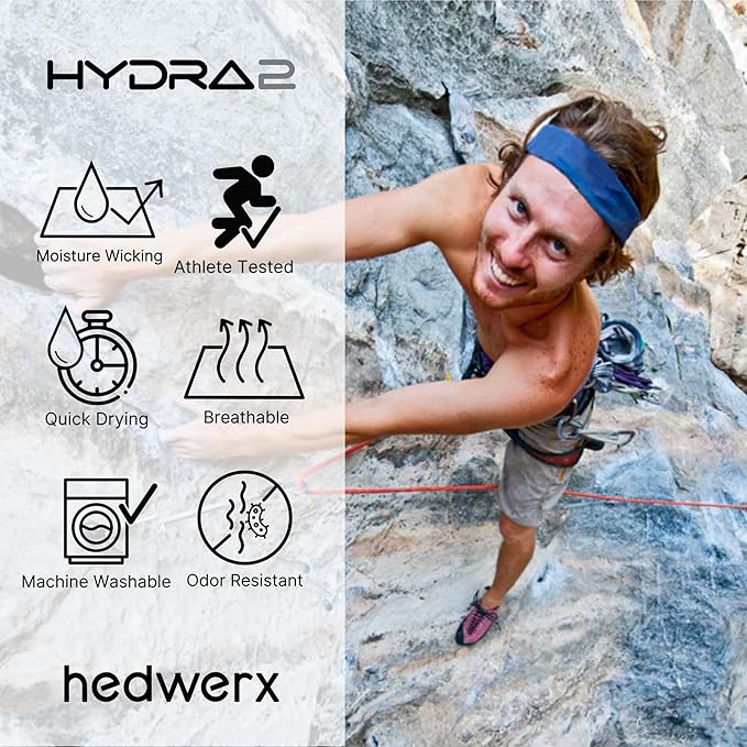 Hydra2, Sweat Diverting, Sports Sweatband Headband, H2 Flatweave