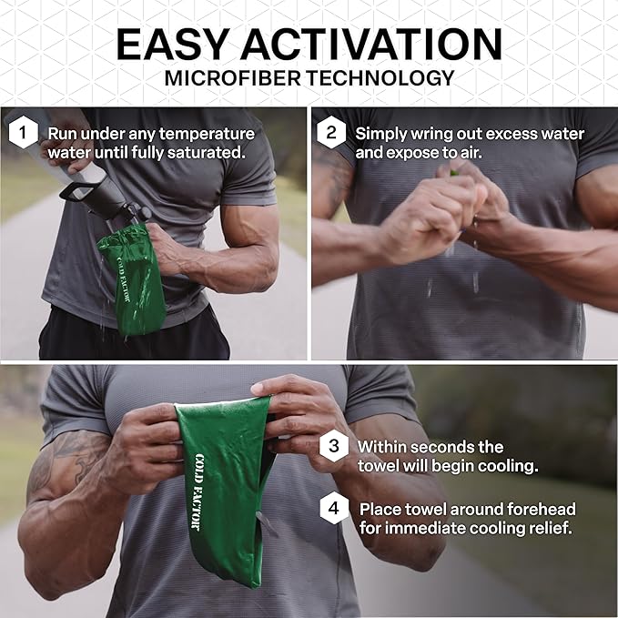 COLD FACTOR Instant Cooling Headband 3 Pack | Advanced Evaporative Comfort for Sports & Outdoor | UPF 50+ Protection | Long-Lasting Coolness | Ideal for Fitness, Hiking, Yoga, & Running