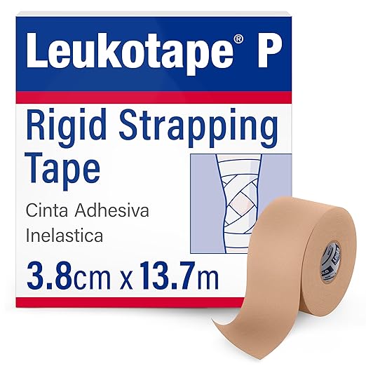 Leukotape P Adhesive Strapping Tape – for Sports Injuries, Strains and Sprains - 1.5 in x 15 yds, Tan, (1 Roll)