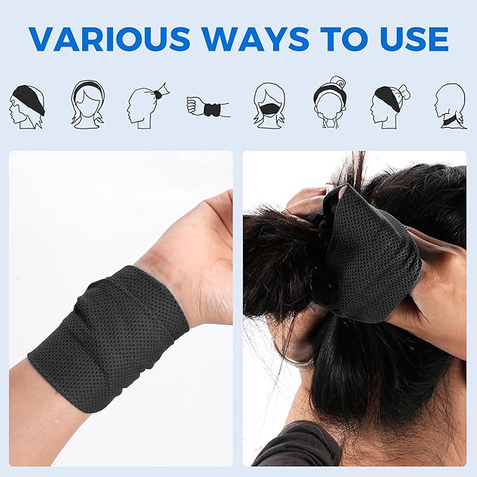 Sukeen Cooling Headband for Men Women, Instant Cooling Running Headband, Sweat Headbands for Workout, Sports Headbands for Yoga, Golf, Gym, Camping, Tennis, 20 inches