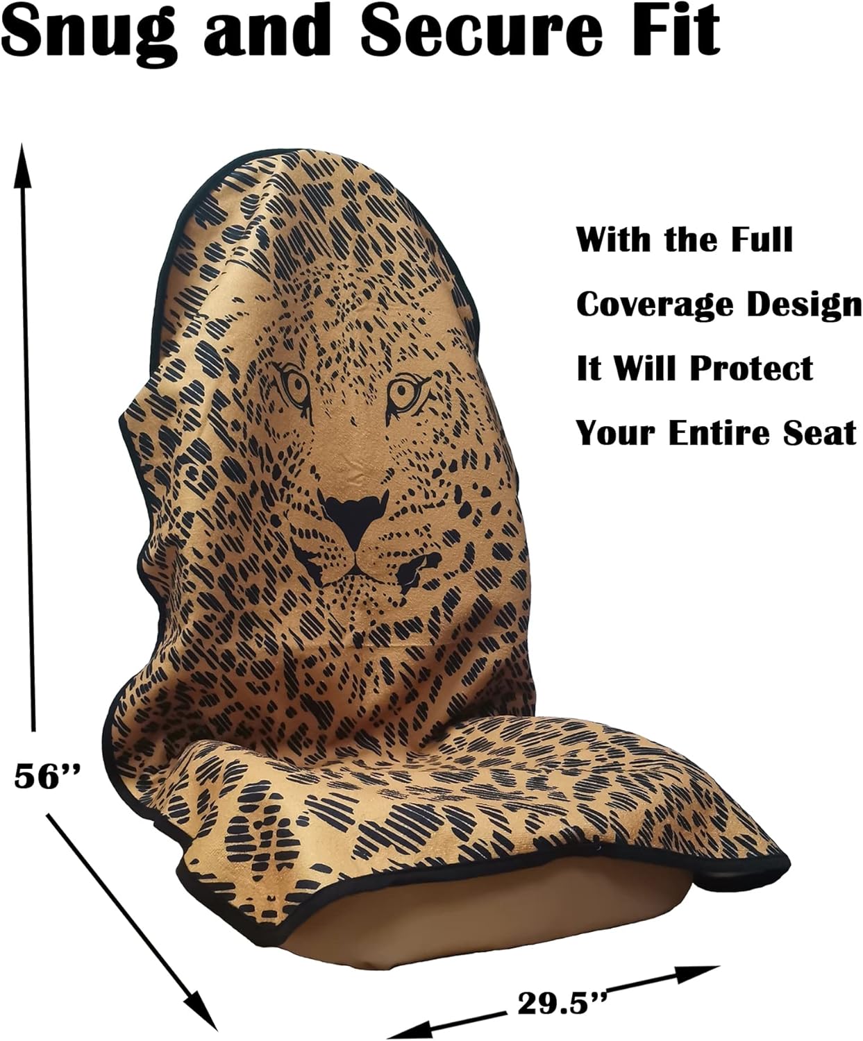 Car Seat Cover Protector Front Seats,for Gym Workout,Running,Swimming,Beach and Hiking,Waterproof Sweat Towel Bucket Seat Covers for Cars SUV Trucks (Leopard, 1Pcs)