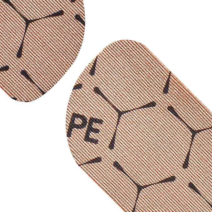 OK TAPE Synthetic Kinesiology Tape Precut Strips, Waterproof Kinesiology Athletic Tape for Muscle Support and Recovery, Reduce Muscle Discomfort K Tape, 2in×16.4ft Roll 20PCS | Beige