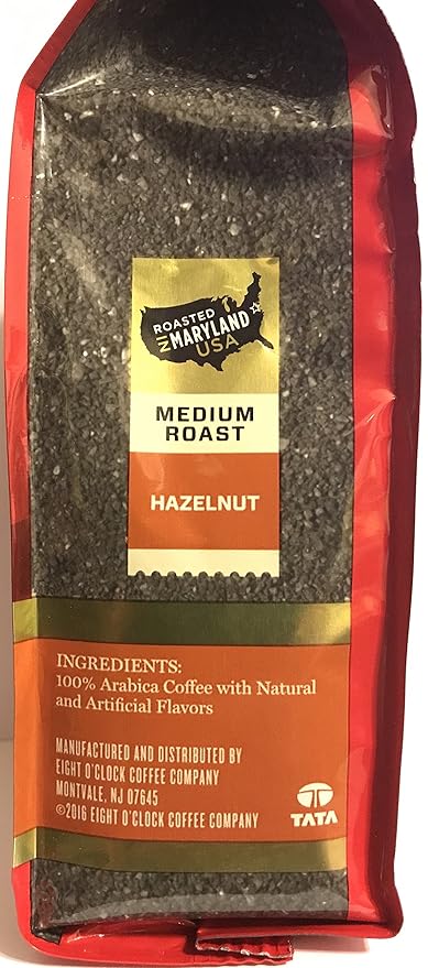 Eight O' Clock Ground Coffee - Hazelnut - Medium Roast - Net Wt. 11 OZ (311 g) Per Package - Pack of 2 Packages