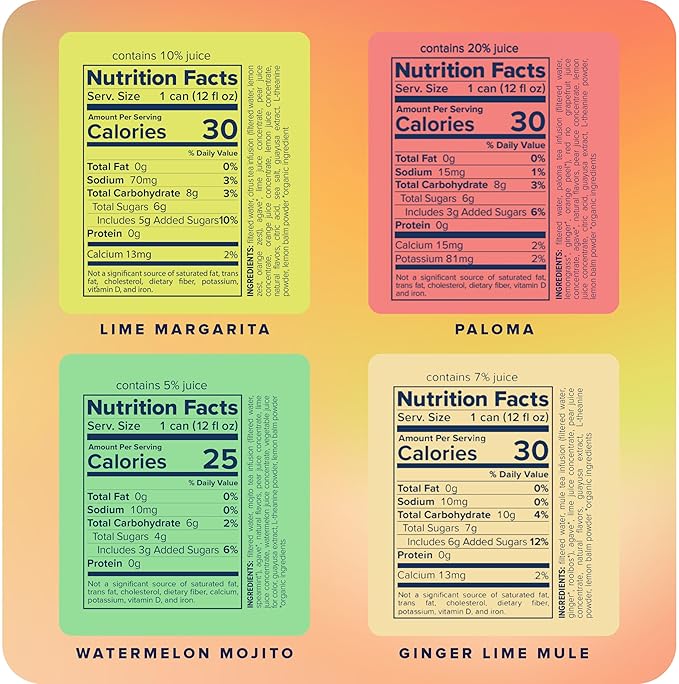 Recess Zero Proof Craft Mocktails, Alcohol Free Drinks, With Adaptogens, Non-Alcoholic Beverage Replacement, Mixer, Celebration, Party, (Sampler, 12oz, Pack of 12)