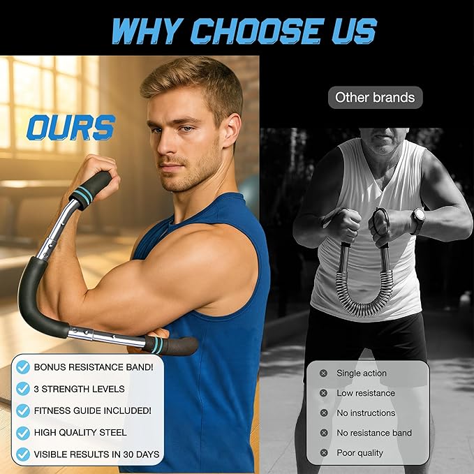Twister Arm Trainer – Adjustable Forearm Strengthener – Exercise Equipment for Men & Women – Chest Workout Equipment – Portable Spring Resistance – Home Workout Suspension Trainer – 40-90lb