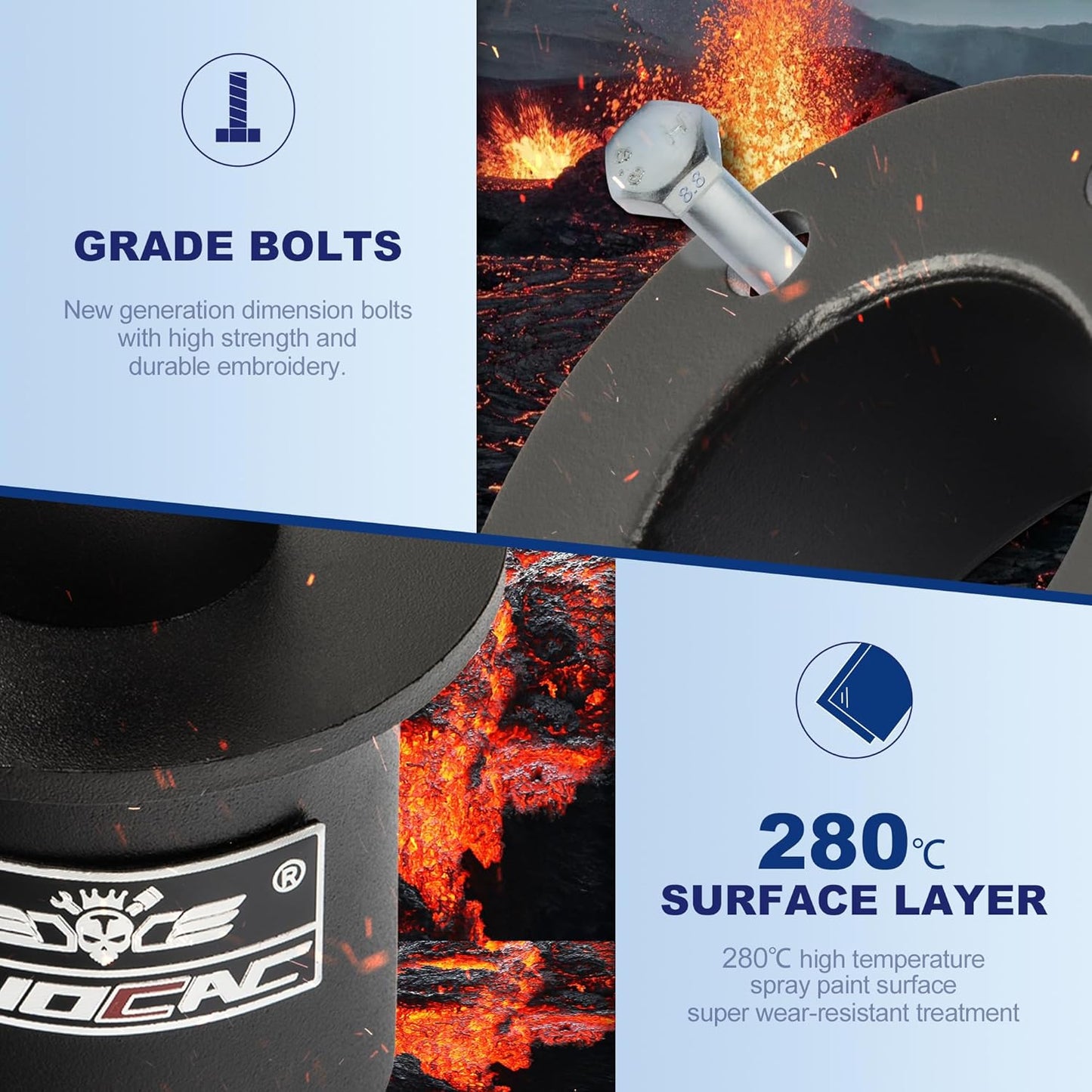 3" Front & 3" Rear Suspension Lift Kit for 2003-2011 Crown Victoria, 2003-2011 Grand Marquis, 2003-2011 Town Car, 2003-2004 Marauder, Balck